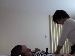 Japanese hotel massage mature masseuse gives handjob Thumb
