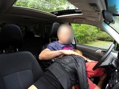 HUNT4K. Guy penetrates sexy girl in his car while cuckold... Thumb