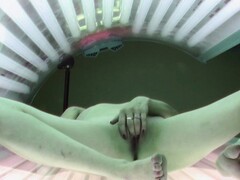 Slow Pussy Masturbation in Public Solarium Thumb